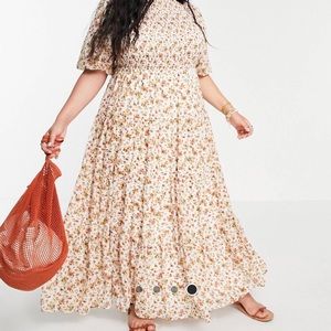 ASOS Curve cream floral print maxi dress size 22